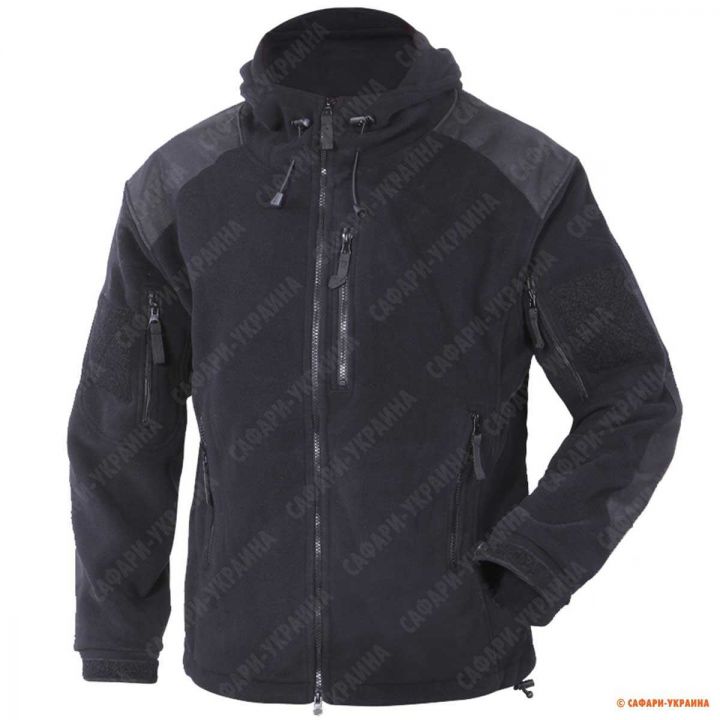 Тактична флісова куртка з капюшоном Texar Fleece Jacket Husky, колір black 