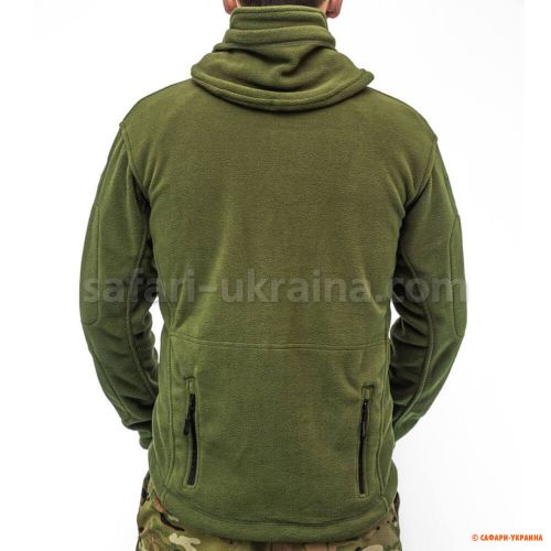 Кофта флисовая с капюшоном, цвет зеленый