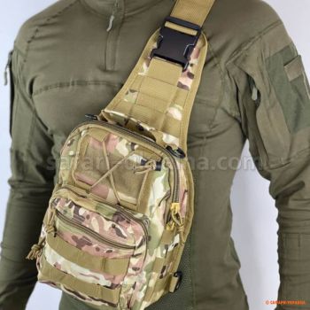 Тактична сумка на одне плече 10 л, колір мультикам