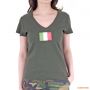 Футболка с вставкой флага женская Univers T-shirt italiana, хлопковая, зелёная