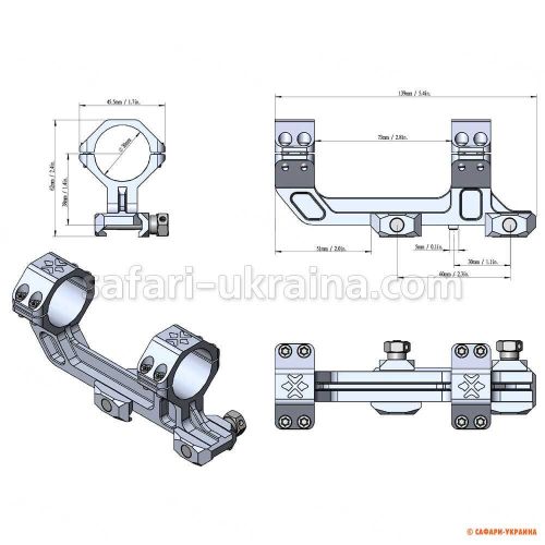 Моноблок Vector Optics Extended AR. d - 30 мм. High. Picatinny. 20 MOA