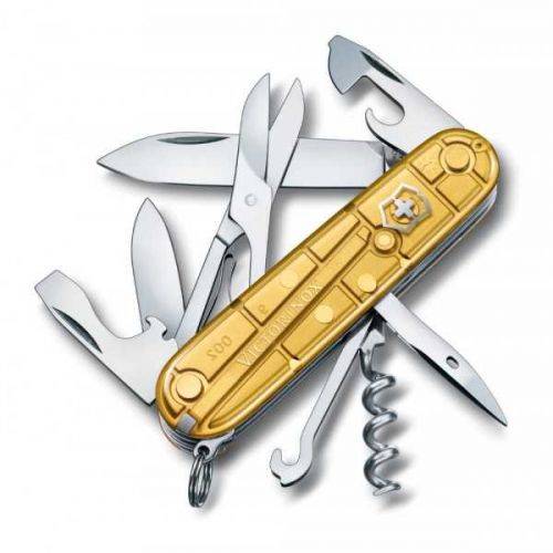 Мультитул Victorinox Climber Gold Limited Edition Vx13703.T88, 14 предметів, довжина 91мм Мультитул Victorinox Climber Gold Limited Edition Vx13703.T88, 14 предметів, довжина 91мм