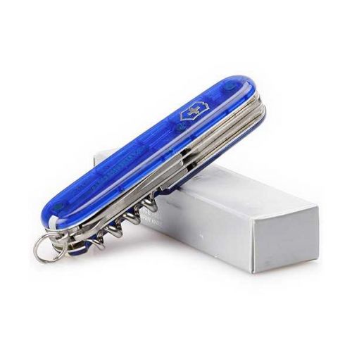 Мультитул Victorinox Climber Vx13703.T2, 14 предметів, довжина 91мм, напівпрозорий синій 