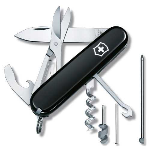 Кишеньковий мультитул Victorinox Compact Vx13405.3, 15 предметів, довжина 91мм, чорний Кишеньковий мультитул Victorinox Compact Vx13405.3, 15 предметів, довжина 91мм, чорний