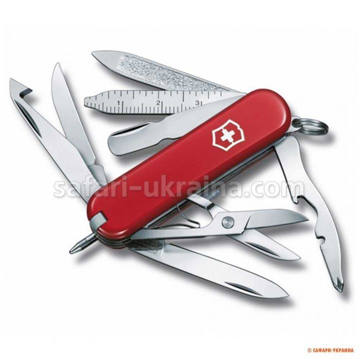 Нож мультитул Victorinox MiniChamp, 18 предметов, длина 58 мм, красный