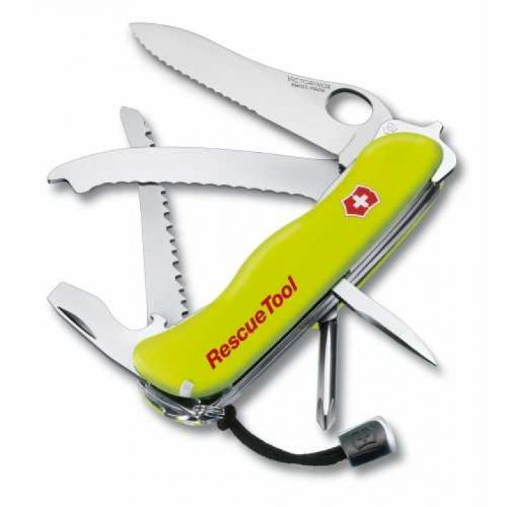 Нож мультитул Victorinox Rescue Tool Vx08623.MWN, 15 предметов, длина 113мм, желтый