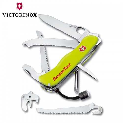 Нож мультитул Victorinox Rescue Tool Vx08623.MWN, 15 предметов, длина 113мм, желтый