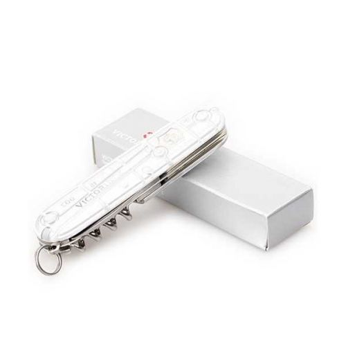 Мультитул Victorinox Spartan Vx13603.T7, 12 предметів, довжина 91мм, напівпрозорий сірий 