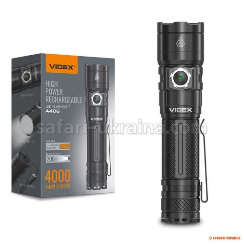 Портативный светодиодный фонарик VIDEX VLF-A406 4000Lm 6500K