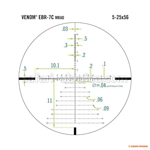 Приціл Vortex Venom 5-25x56 FFP з сіткою EBR-7C MRAD 