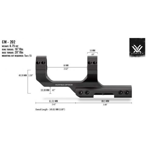 Моноблок Vortex Sport Cantilever Mount с выносом, диаметр 30mm