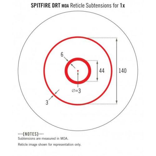 Приціл колліматорний Vortex Spitfire AR 1x, сітка DRT (MOA) 