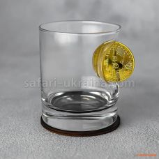 Стакан для виски с биткоином