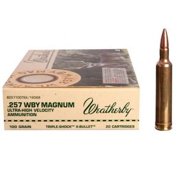 Патрон 250 шт Weatherby Barnes, кал.257 Weatherby Mag, тип пули: Triple Shock X-Bullet, вес: 6,7g/100grs