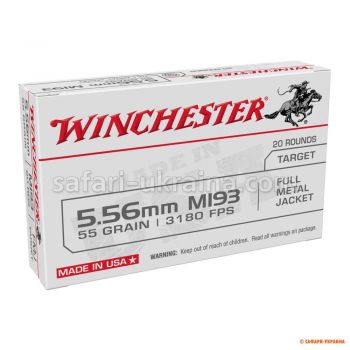 Патрон нарезной Winchester, кал.223 Rem,  55 g (3,56 г), FMJ, 20 шт.