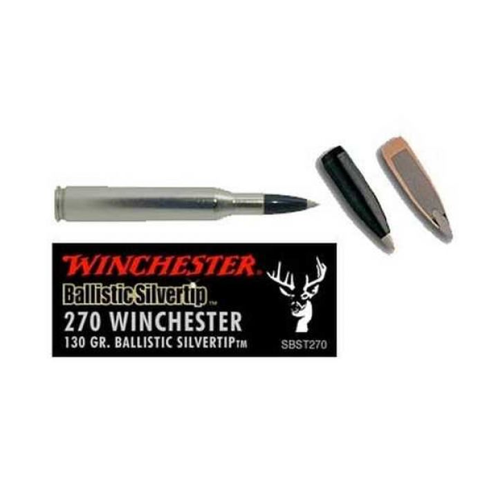 Патрон Winchester Supreme, кал.270 Win, тип кулі: Ballistic Silvertip, вага: 8,4 g/130 grs 