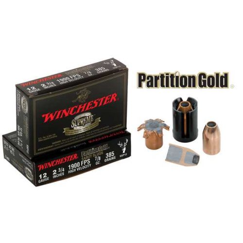 Патрон с подкалиберной пулей Winchester Supreme, кал.12/70, пуля Partition Gold Sabot Slug, 25 г