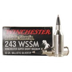Патрон Winchester Supreme, кал.243WSSM, тип кулі: Ballistic Silvertip, вага: 3,56 g/55 grs