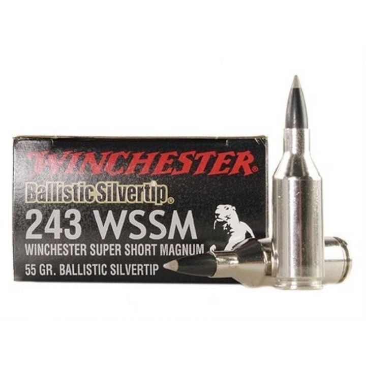 Патрон Winchester Supreme, кал.243WSSM, тип кулі: Ballistic Silvertip, вага: 3,56 g/55 grs 