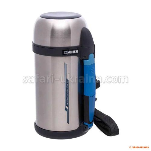 Термос Zojirushi SF-CC13XA (складана ручка+ремінець), об`єм 1.3 л, колір: сталевий 