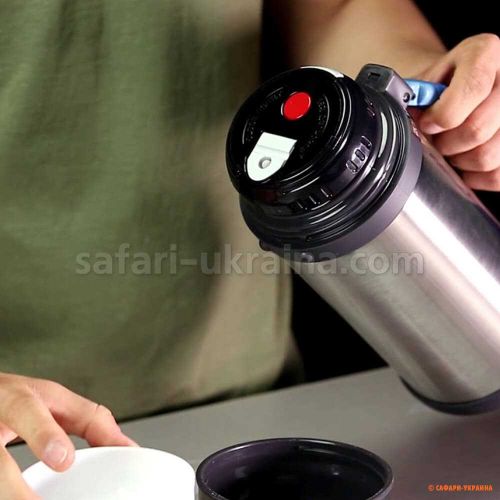 Термос Zojirushi SF-CC13XA (складана ручка+ремінець), об`єм 1.3 л, колір: сталевий 