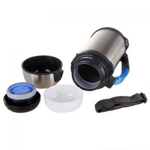 Термос Zojirushi SF-CC13XA (складана ручка+ремінець), об`єм 1.3 л, колір: сталевий 