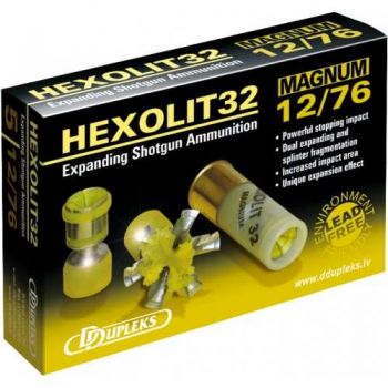 Гладкоствольный патрон D Dupleks Hexolit 32 Magnum, кал.12/76, тип пули Hexolit, 32 г