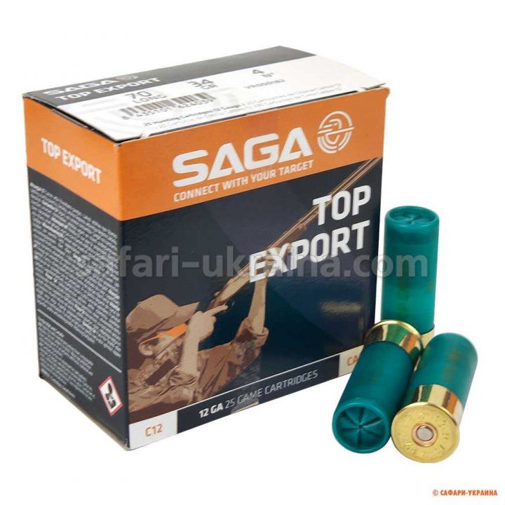 Патрон SAGA EXPORT, кал.12/70, № 4, навеска 34 г, в контейнере