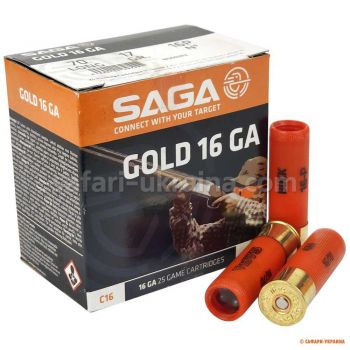 Патрон SAGA GOLD BUCK 16P, кал.16/70, навеска 17 г, (в контейнере)