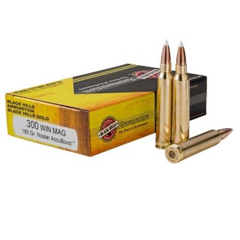 Патрон Black Hills Gold, кал.300 Win Mag, пуля Nosler AccuBond, масса 11,7 gr./180 grs.