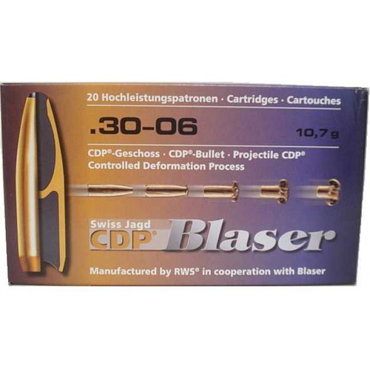 Патрон Blaser, кал.30-06 Sprg, тип кулі: CDP, вага: 10,7 g/165 grs 