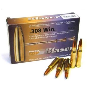 Патрон Blaser, кал.308 Win, тип кулі: CDP, вага: 10,7 g/165 grs