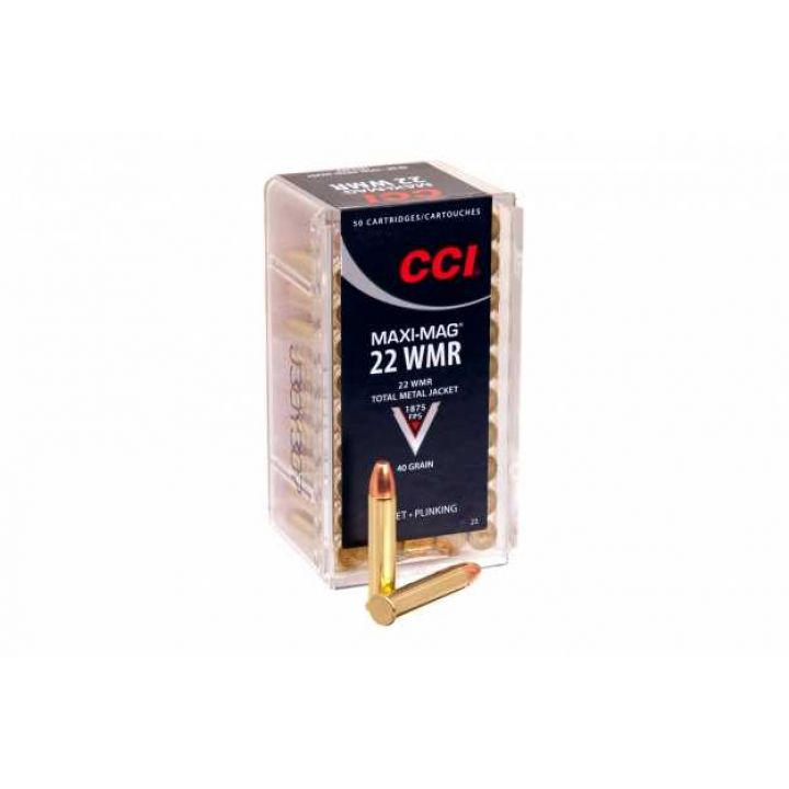 Патрон CCI Maxi-Mag AMMO, кал.22WMR, тип пули TMJ, вес пули 2,6 г