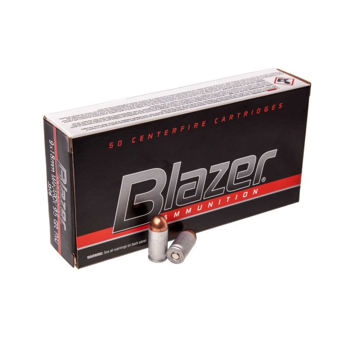 Патрон CCI BLAZER, кал.9x18, тип пули FMJ, вес 6,16 г (95gr)