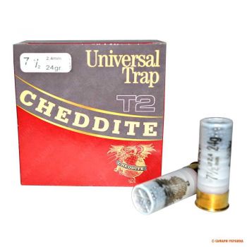 Патрон Cheddite Universal Trap T2, кал.12/70, дробь №7,5 (2,4 мм), навеска 24 г