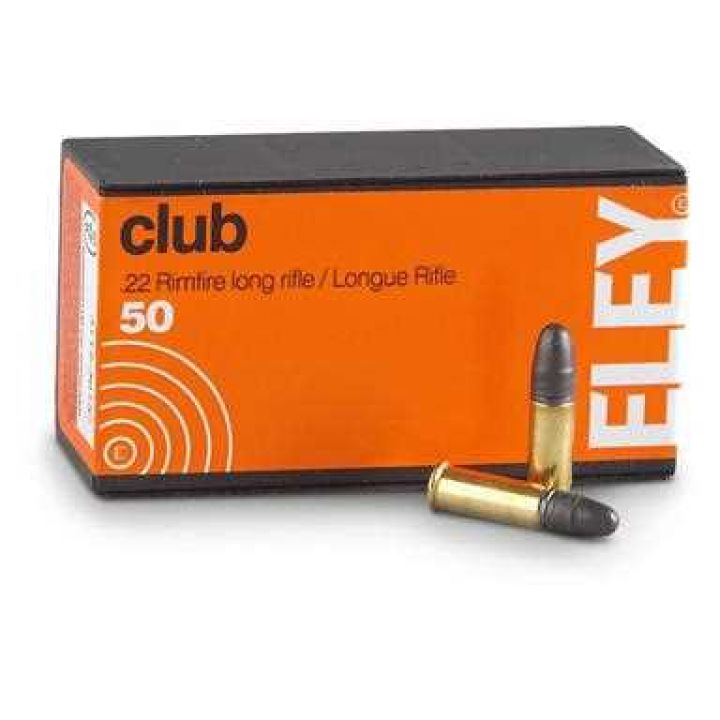 Патрон Eley Club, кал. 22 LR, тип пули: RN, вес: 40grs/2,6г