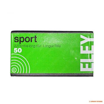 Патрон Eley Sport, кал. 22LR, тип пули: RN, вес: 40grs/2,6г