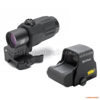 Коллиматорный прицел EOTech XPS3-0 и увеличитель EOTech G33.STS 3x Blk Magnifier откидной