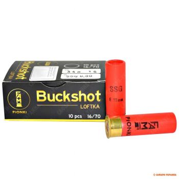 Патрон FAM-Pionki Buckshot SSG, кал.16/70, картечь 6,8 мм (12 шаров), 22 г