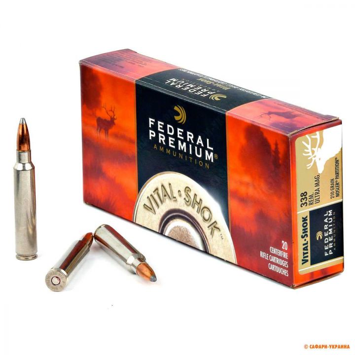 Патрон Federal Premium Vital-Shok, кал.338 Rem Ultra Mag, Partition, вес: 13,6 g/210 grs