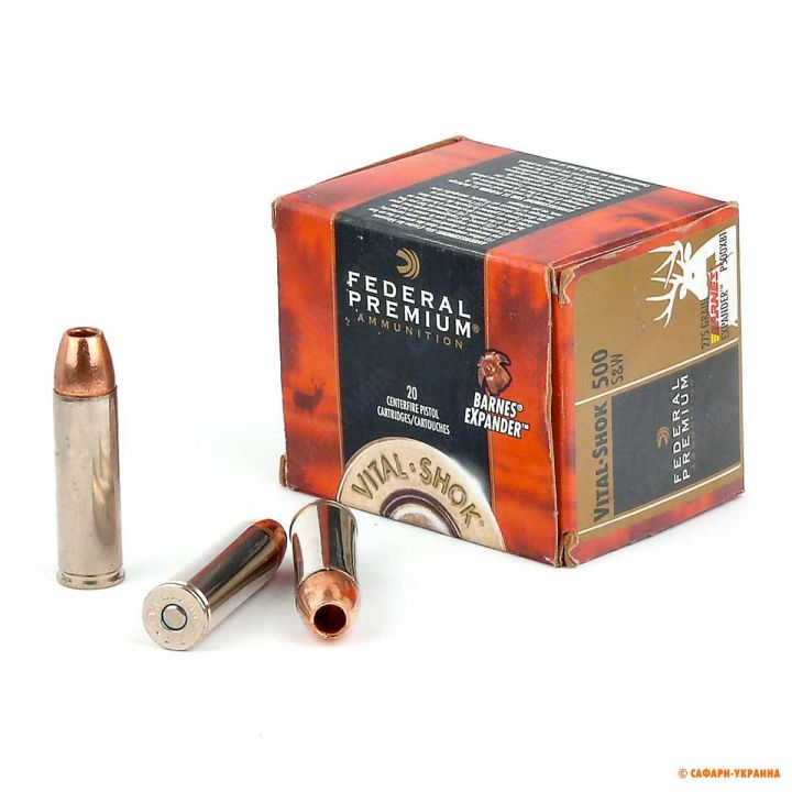 Патрон Federal Premium V-Shok, кал.500 S&W,  Barnes Expander HP, вес: 17.82gr/275grs