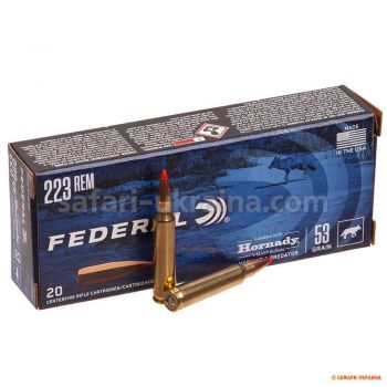 Патрон Federal Varmint&Predator, кал.223 Rem, тип пули Hornady V-MAX, вес: 3,43 g/53 grs