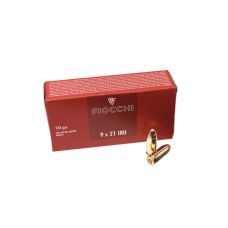Патрон мисливський нарізний Fiocchi, кал.9x21, тип кулі FMJ, вага кулі 123,45 grs/8 gr