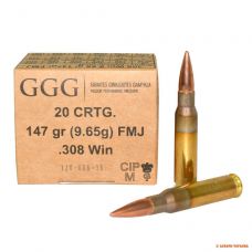 Патрон нарізний GGG FMJ кал.308 Win. Вага 9.65 г