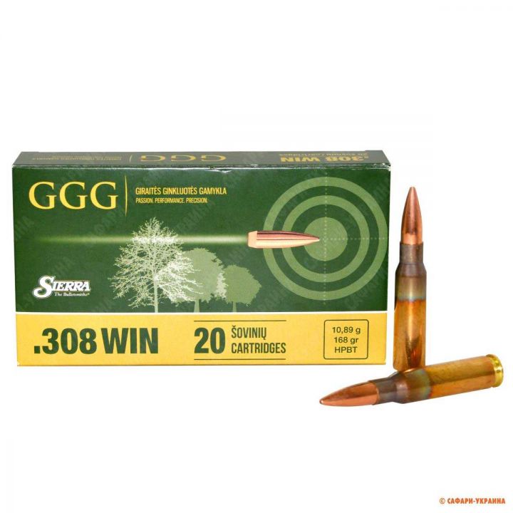 Патрон нарезной GGG HPBT кал.308 Win. Вес 10,89 г