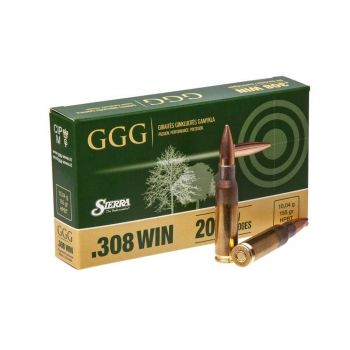 Патрон нарезной GGG HPBT кал.308 Win., 155 gr, Вес 10,04г