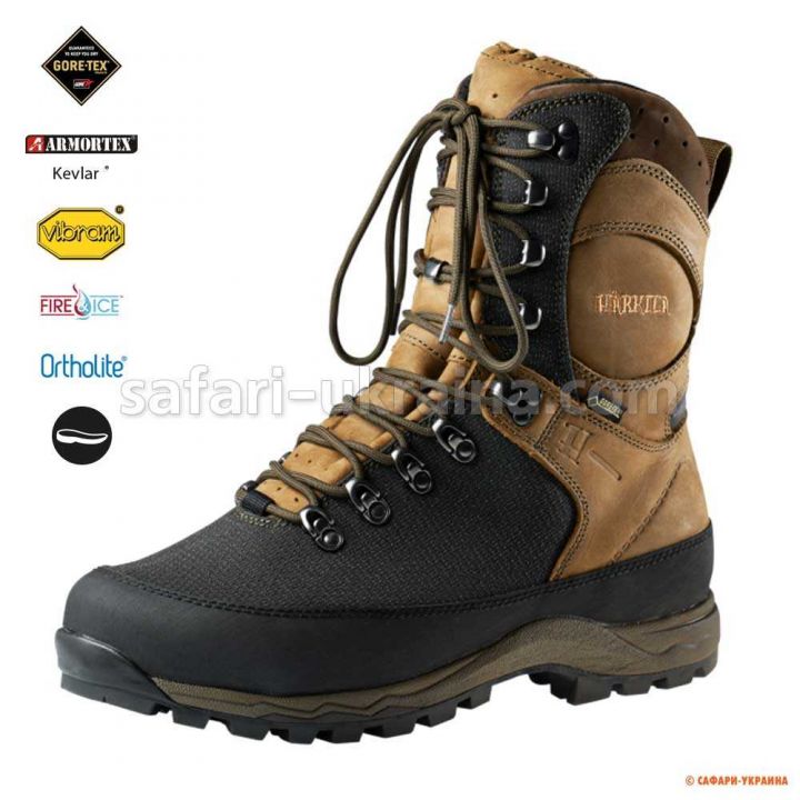 Ботинки для охоты Harkila Pro Hunter GTX 10 Armortex Kevlar, высота 25см, цвет Dark olive