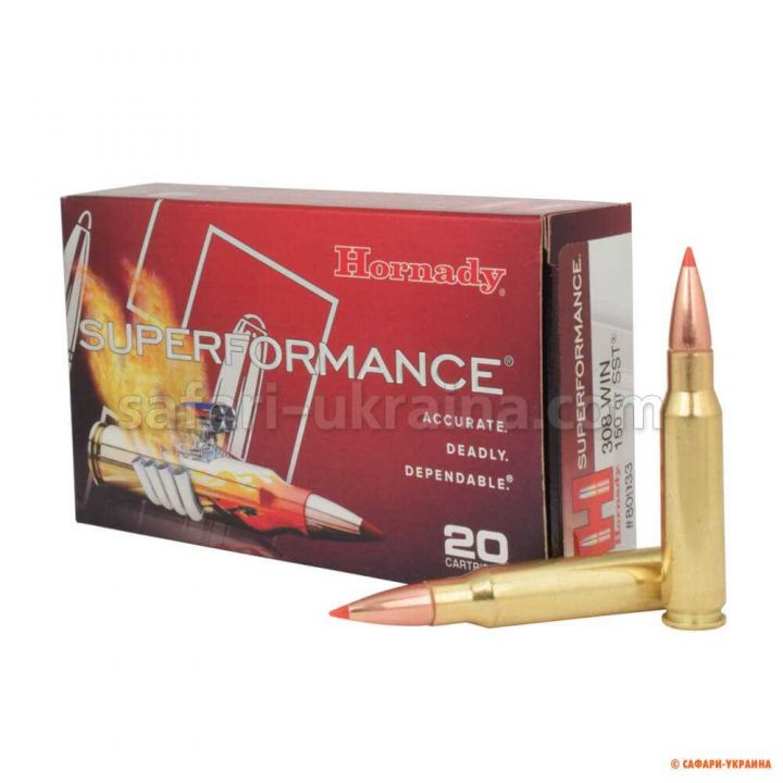 Патрон Hornady SPF кал .308 Win куля SST маса 150 гр / 9.7 г (за шт.) 