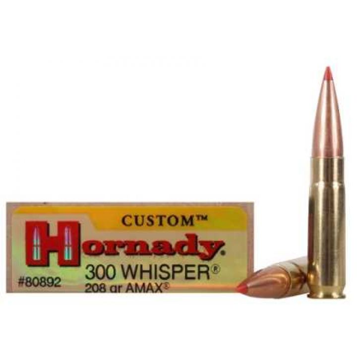 Патрон Hornady Custom, кал.300 Whisper, A-Max, вес: 13,5 g/ 208 gr