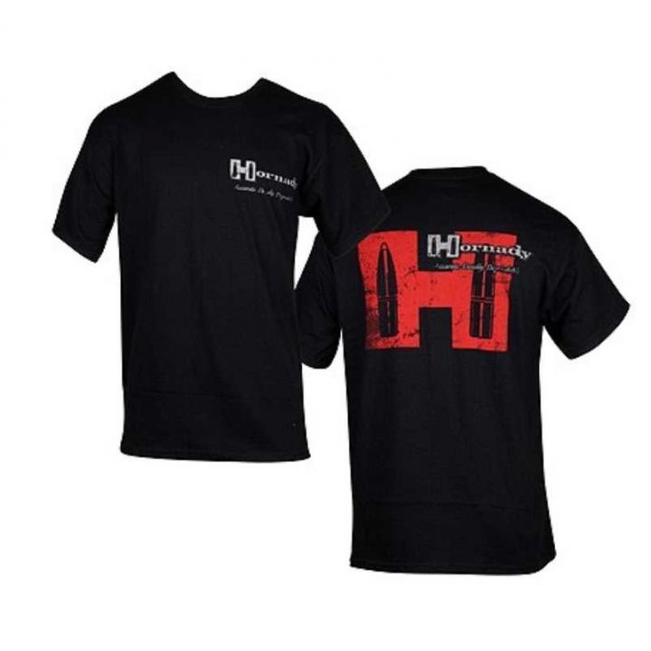 Футболка для полювання Hornady Distressted T-Shirt, 100% бавовна, чорна 